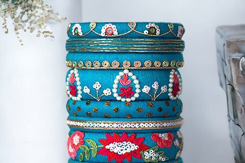 Taashan crafts Handmade bangles Design Cotton Thread bangle